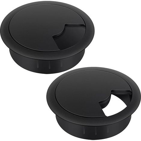 2 Stück Kabeldurchführung Schreibtisch 60mm Kabeldurchlass Kunststoff Schreibtisch Kabeldurchführung Schwarz Kabeldurchlass Tisch für Tisch Office Schreibtische (1/4)