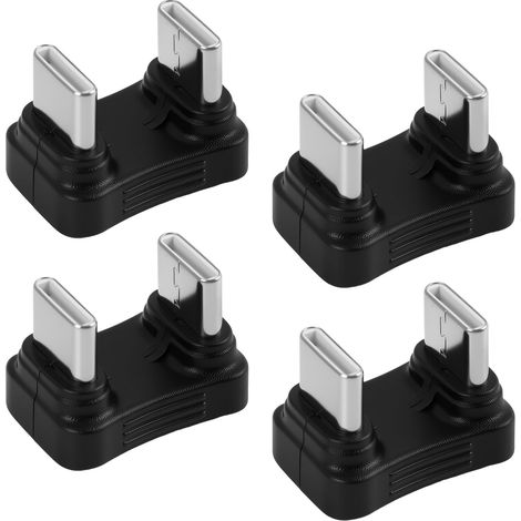 4PCS Adaptateur USB C Coudé 180° Connecteur Mâle vers USB C Mâle en Forme de U avec Charge Rapide, Transfert de Données Vidéo 10 Gbit/s, Adaptateur pour Ordinateur Portable, Tablette et Téléphone (1/5)