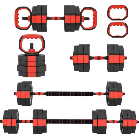 6-in-1 Hantelset Kurzhantel Set Kurzhanteln Langhanteln verstellbar 25 KG für Krafttraining Zuhause (1/5)
