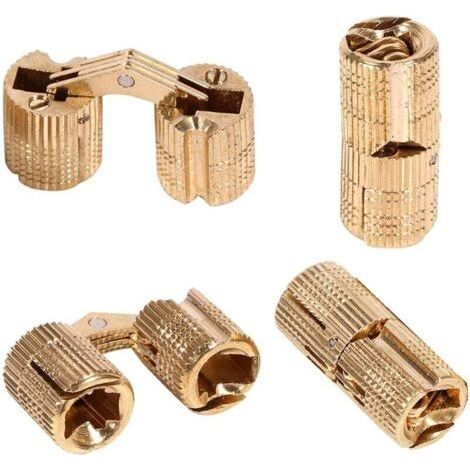 4pcs Cylindrical Hinges Invisible Hinge Brass Barrel Hinge for DIY Jewelry Box Hand Craft (10mm) (1/4)
