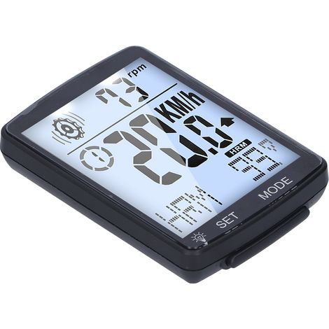 Compteur vélo 2,8 pouces grand écran LED rétroéclairé chronomètre multifonction vitesse cycliste blanc (1/5)