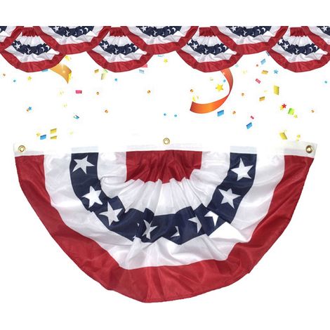 Drapeau de jardin américain Drapeau de ventilateur USA Drapeau patriotique à rayures étoiles Décoration extérieure (1/5)