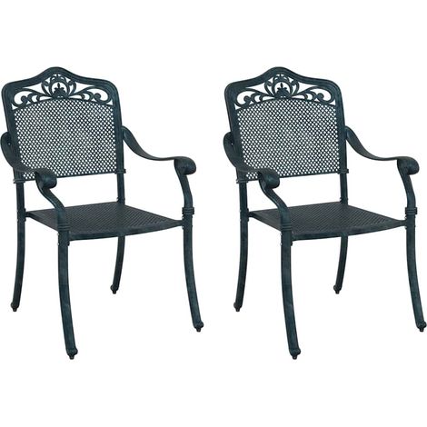 Maison Exclusive - Sedia da Giardino 2 pcs Verde 64 x 62 x 93cm Alluminio