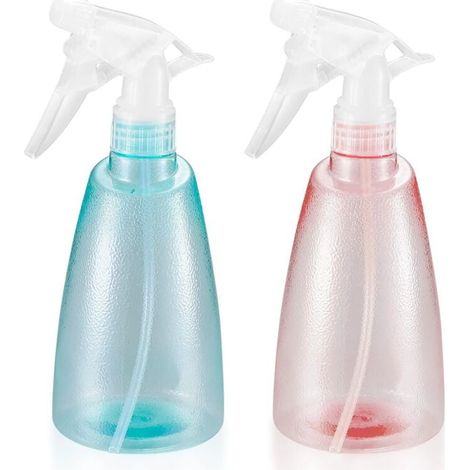 2 Pièces Flacons Pulverisateur Vide 500ML, Vaporisateur Bouteilles en Plastique, Bouteille Spray Vide, Flacon Pompe Vide pour Ménage, Jardin, Coiffeur, Plantes, Fleurs - Rose/Vert (1/4)