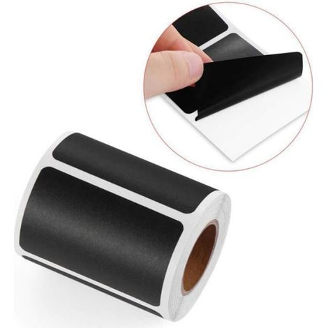 300 Autocollants Réutilisables pour Tableau Scolaire – Étiquettes Rectangulaires Noires pour Jars d’Herbes – Labels de Cuisine Rép (1/4)