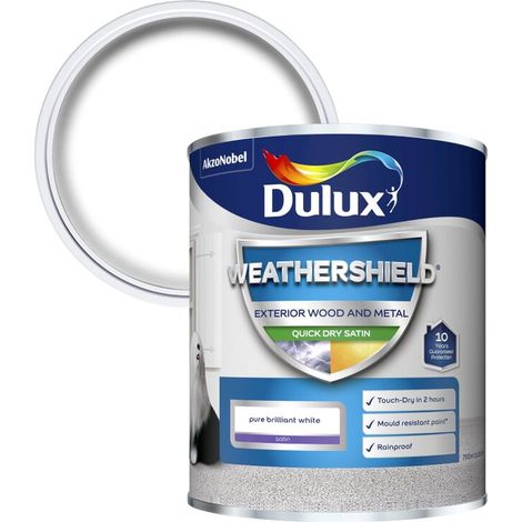 Dulux Weathershield Exterior Satin - Pure Brilliant White - 750ml