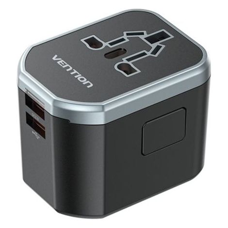 Cargador de Pared Vention FJCB0/ 1xUSB Tipo-C/ 2xUSB/ 20W