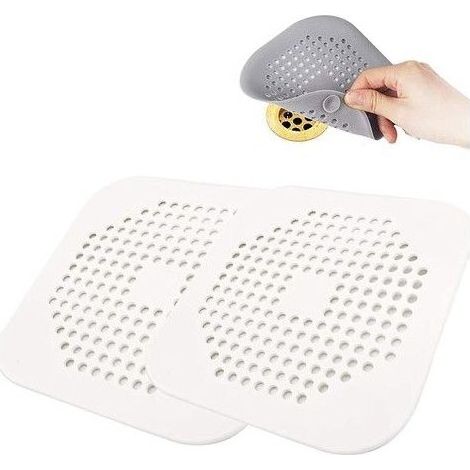Crépine Attrape-cheveux,couvercle de vidange carré en silicone, pour baignoires et douches, filtre de protection de (1/5)