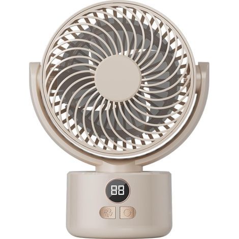 Ventilateur de Bureau USB Oscillant – 3 Vitesses Ultra Silencieux Rechargeable – Appareil Chambre ,Camping – Blanc (1/5)