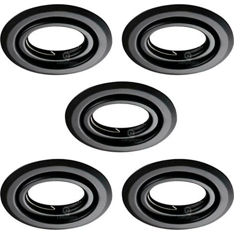 Lot de 5 Spots encastrables orientables Noir Mat GU10 LED 5W équivalent 50W Blanc Neutre 4000K (1/5)