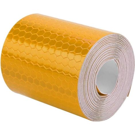 Ruban réfléchissant de haute qualité de 1 mètre, collant et découpable, ruban réfléchissant résistant aux intempéries, marquage de sécurité, ruban réfléchissant (jaune) (1/5)
