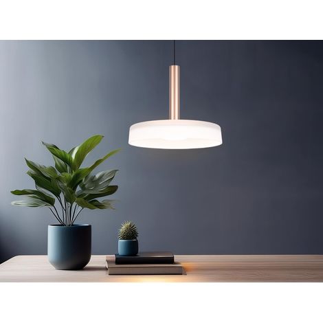LED Pendelleuchte CELESTE 1-flammig höhenverstellbar Glas Weiß, Ø 22cm (1/5)