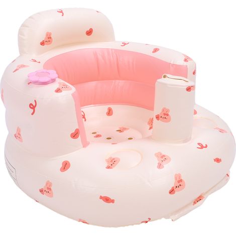 Chaise gonflable pour tout-petits, mignonne, douce, sûre, portable, écologique, en PVC, siège de soutien pour bébé pour salle de bain/herbe (1/5)