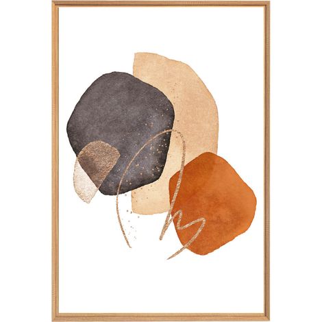 Tableau mural encadré forme abstraite 65x97 cm - Tableau Mural Décoratif - Image Encadrée Imprimée en HD - Impression 65x97 cm sur Fibres de Bois FSC - Finition Mate - Fabriqué en France (1/4)