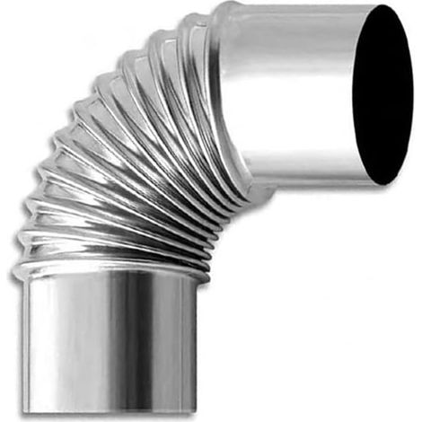 Coude De Cheminée 90° - 1 Pièce - Acier Galvanisé - Résistant Chaleur - Poêle Et Chaudière - Diamètre 100 À 200 Mm (1/5)