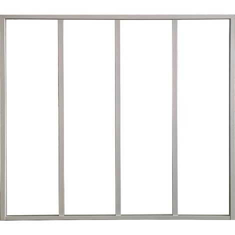 Vetrata stile industriale 120 x 105 cm (L x H) in Alluminio termolaccato Bianco - BAYVIEW