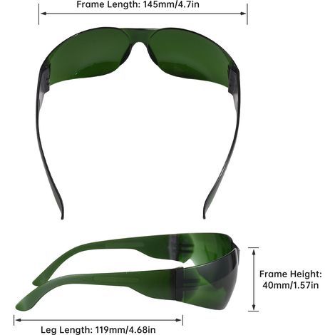 Lunettes de protection contre la lumière laser Lunettes de sécurité professionnelles pour longueur d'onde 190-470 nm et 610-760 nm Lunettes de protection bleu/rouge/violet avec un étui (1/5)