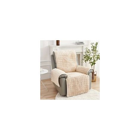 Housse de fauteuil inclinable en flanelle épaisse et chaude, antidérapante, convenant aux salons et aux bureaux, et pouvant également servir de décoration intérieure.-Crezuo