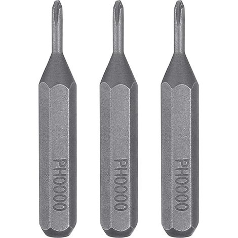 3pcs PH0000 Embout de Tournevis Cruciforme 5/32" Tige Hexagonale 28mm Longueur Acier S2 Magnétique Tête Phillips pour Tournevis Manuels Électriques Réparation de Précision (1/5)