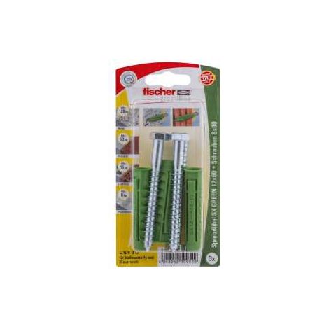 Fischer Spreizdübel SX green 12.0 x 60 mm - 3 Stück Dübel (1/5)
