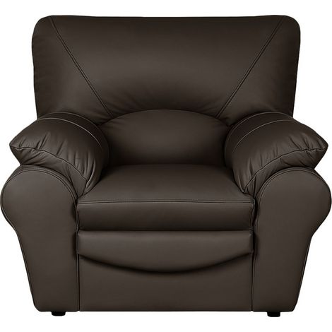 Fauteuil 1 place en 100% tout cuir italien vachette OSATIS, couleur chocolat (1/3)