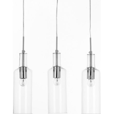 Lampadario a sospensione moderno con 3 luci trasparente h110 cm Tin (1/5)