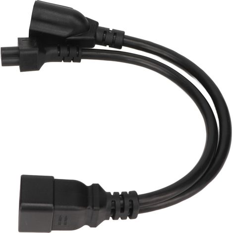 Cordon d'alimentation IEC320 C20 vers double IEC320 C5 15A, adaptateur mâle-femelle robuste, prise US 125-250V, câble Y de 0,3 m. (1/5)