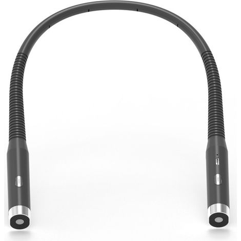 Nackenleselampe (schwarz), wiederaufladbare Nachttischlampe, 3 Farben und 3 einstellbare Helligkeitsstufen, 360° faltbar, Nackenlampe (1/5)