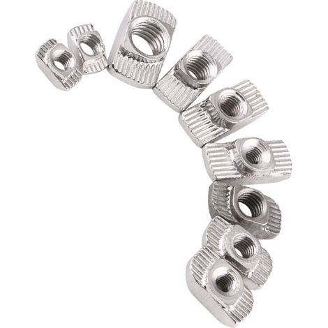Écrou à tête marteau à rainure en T, fixation en acier au carbone nickelé pour profilé en aluminium (EU20 M5106)