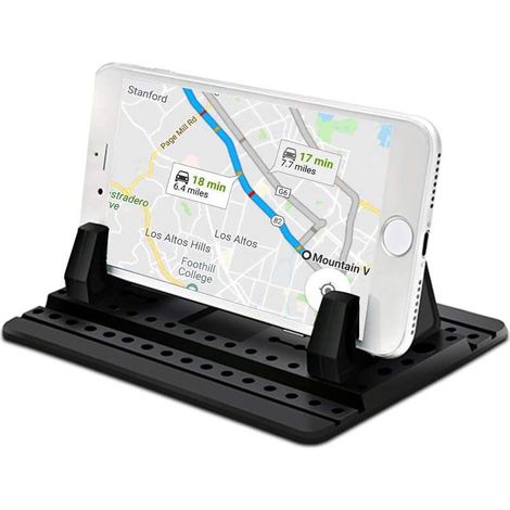 Support Téléphone Portable Pour Voiture - Ventouse Silicone Antidérapante - Compatible Tous Smartphones 3,5 À 7 Pouces - Pour Grille De Ventilation Tableau De Bord Pare-Brise - 1 Pièce (1/5)