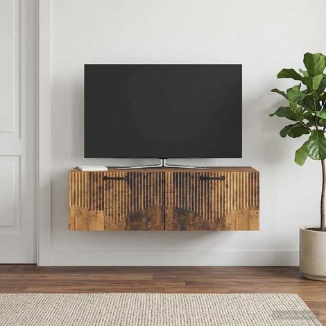 Wandmontierter TV-Schrank Altholz 98 x 41 x 30 cm Holzwerkstoff (1/5)