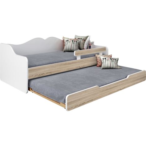 Letto matrimoniale per bambini BELLA2 180x80 bianco-sonoma