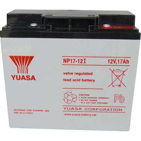 Yuasa, NP17-12I, VRLA de batterie au plomb, alimentation de secours de, 12V 17Ah, haute durabilité, récupération efficace, technologie avancée, taille compacte