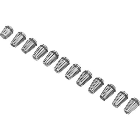 Satz mit 12 hochpräzisen ER11-Spannzangen, federbelastetes Spannfutter für CNC-Drehmaschinenspindeln und Graviermaschinen, Bearbeitungszubehör. (1/5)