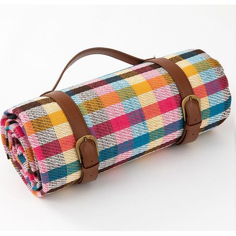 QAZQA Couverture de Pique-nique Portable Imperméable 150 x 200 cm,Tapis Sable de Plage,Tapis de Plage Léger Tapis de Picnic Lavable pour Camping, Plage, Jardin, Parc, BBQ, Randonnée, Coloré1 (1/5)