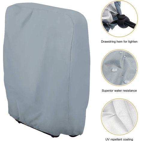 Lot de 2 housses pour chaise longue pliante 71 x 110 cm, grises, en Oxford 210D, imperméables et résistantes aux UV. (1/3)