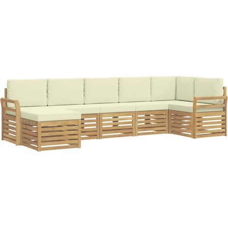 Outdoor Sofa Set 7 pcs White and Cream vidaXL (1/5)