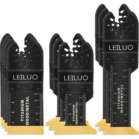 Lot de 10 - Lame oscillante - Titane - Coupe bois et clous - Compatible DeWalt Makita Ryobi - Pour rénovation maison - Argent - 35mm 44mm (1/5)