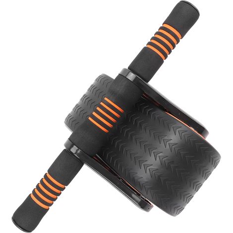 Roue d'abdominaux avec retour automatique, poignée confortable et tapis de protection pour exercices à la maison - Couleur orange (1/5)
