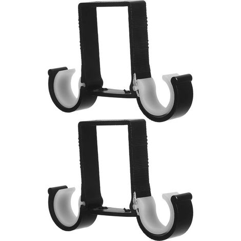 Supports de Tringle à Rideaux Doubles Montage Plafond Stable Lot de 2 en Alliage D'aluminium Noir et Installation Facile pour Barres de Rideau Salon et Chambre (1/5)