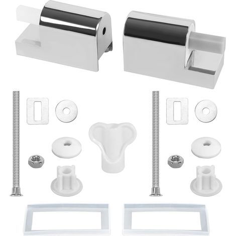 Toilet Seat Hinges, Set of 2 Universal Toilet Seat Hinges, Soft Close Toilet Seat Hinges Replacement Fixing Kit (1/5)
