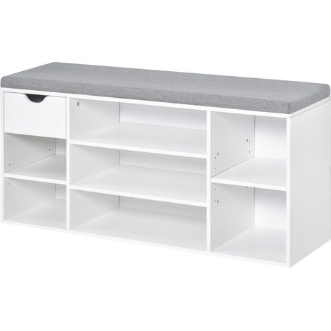 Shoe Storage Bench  Cushion - White (1/5)