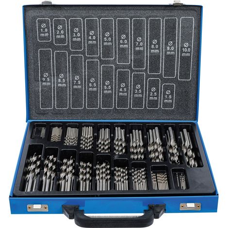 Bgs Technic – Jeu de forets hélicoïdaux HSS 1 - 10 mm 170 pièces – Arêtes meulées pour perçage précis – Mallette métallique robuste – Pour métal et plastique (1/4)