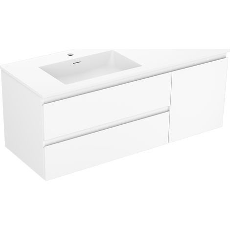 Mexen Orio Badezimmerschrank 120 cm mit Waschbecken Otis links, 2S, 1D, weiß matt - 91A13-12047-3-BBFFF01-W18L01 (1/5)