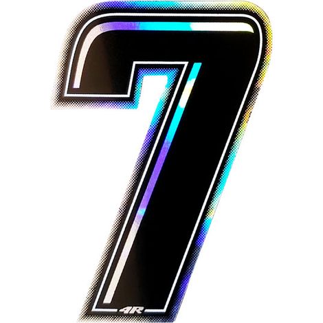 Numeri Slim Olografici, Nero, 100 mm - Numeri: 7