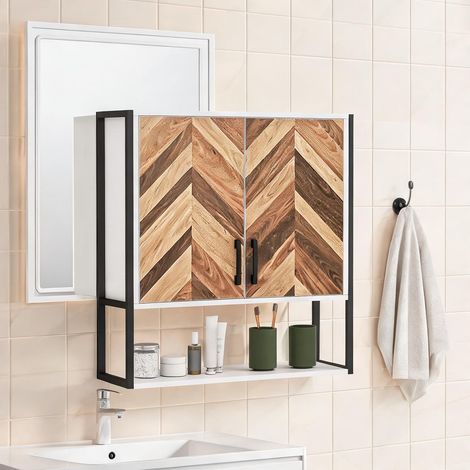Meuble de salle de bain branco Madeira e Preto 59 x 20 x 60 cm (1/5)