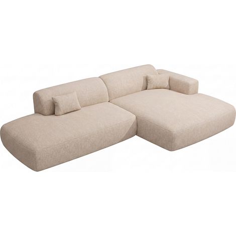 Divano angolare destro aperto in tessuto Beige - POGNI della Maison Céphy (1/3)