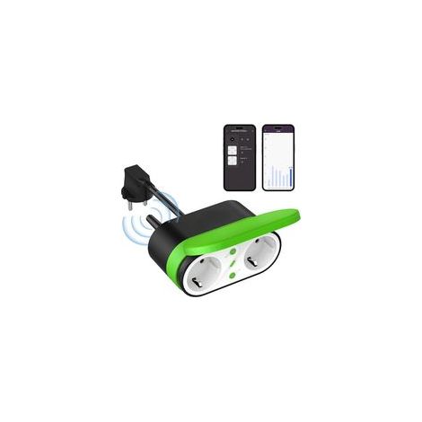 Tuya Doppel-Außensteckdose, wasserdicht, WLAN-fähig, Fernsteuerung per App. – Crezuo