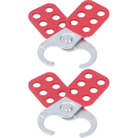 Set mit 2 Haspens Sicherheits-Vorhängeschlössern, 6 Löcher, 25 mm Durchmesser, mattierte Oberfläche, zum Schutz (1/5)