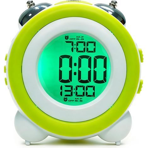 Horloge de bureau numérique avec double alarme, rétroéclairage et répétition instantanée – Idéal pour chambre à coucher, bureau et salon (1/5)